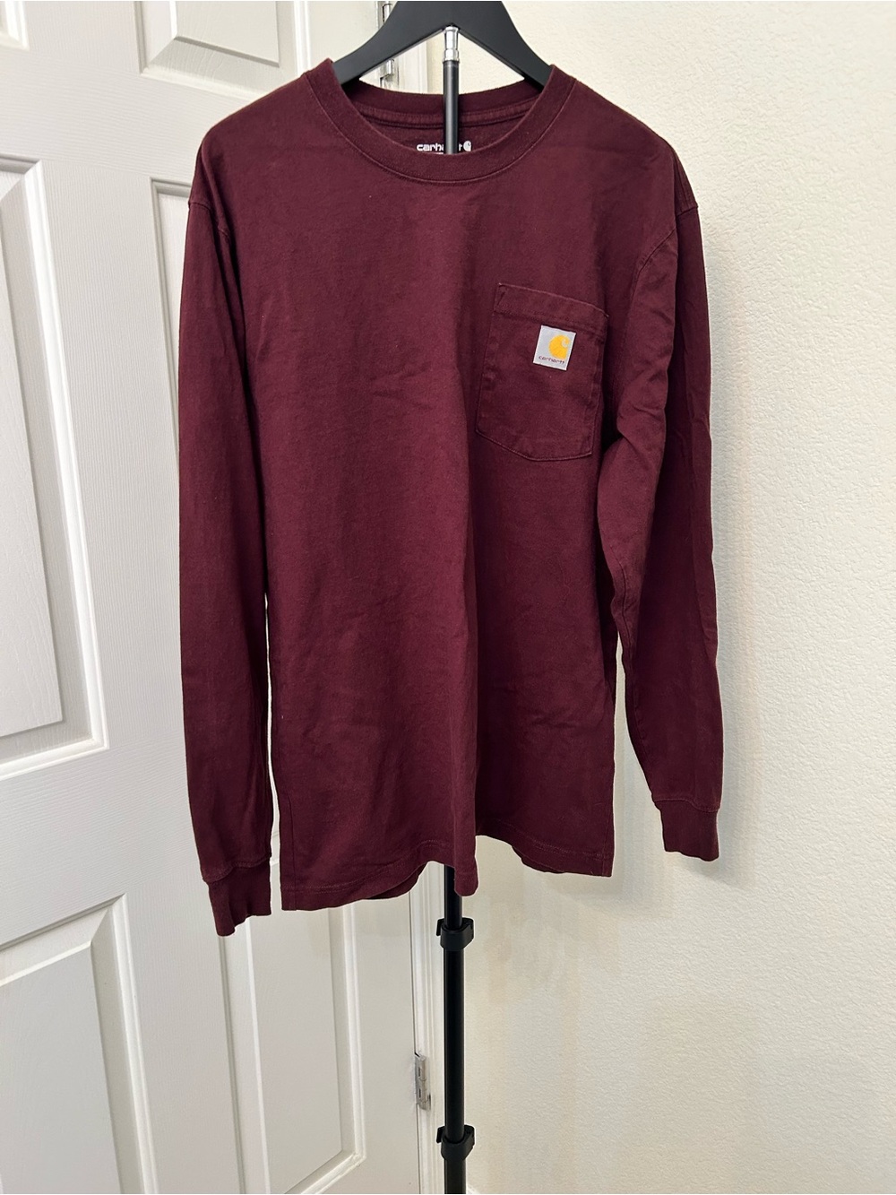 Carhartt Long Sleeve Pocket Tee in Deep Wine